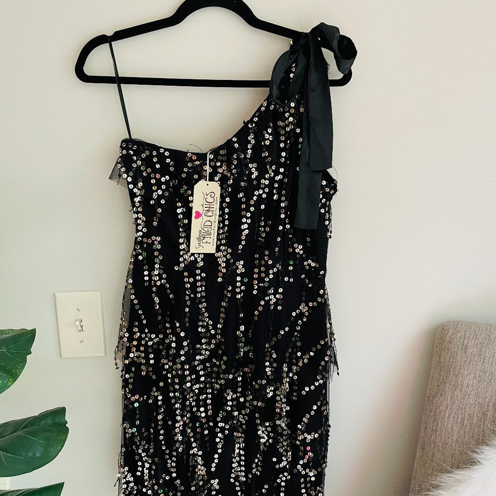 Southern Fried Chics Off-the-Shoulder Sequin Dress NWT